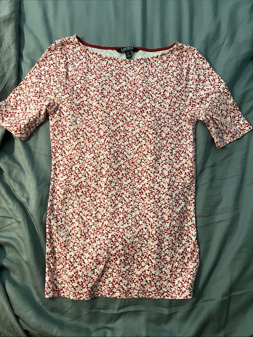 BRAND NEW Ralph Lauren Red and White Floral Mini Dress